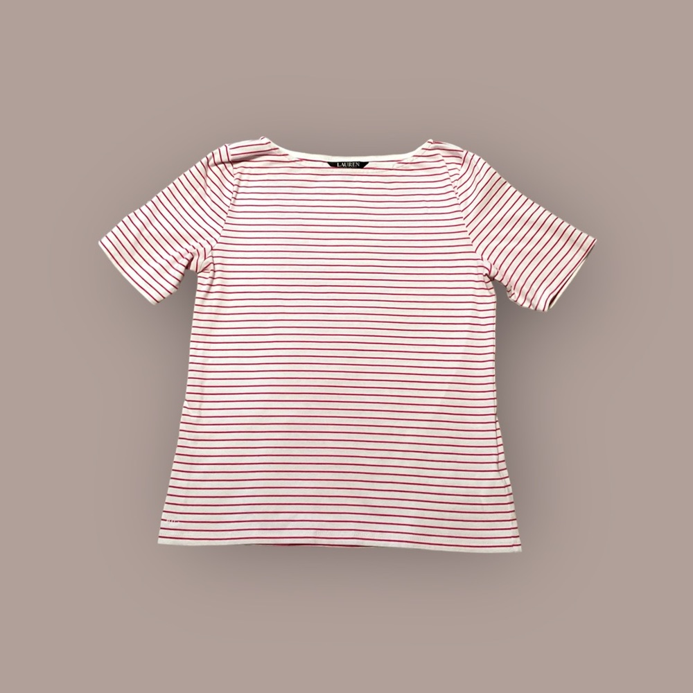 Ralph Lauren Pink and White Stripped Tee